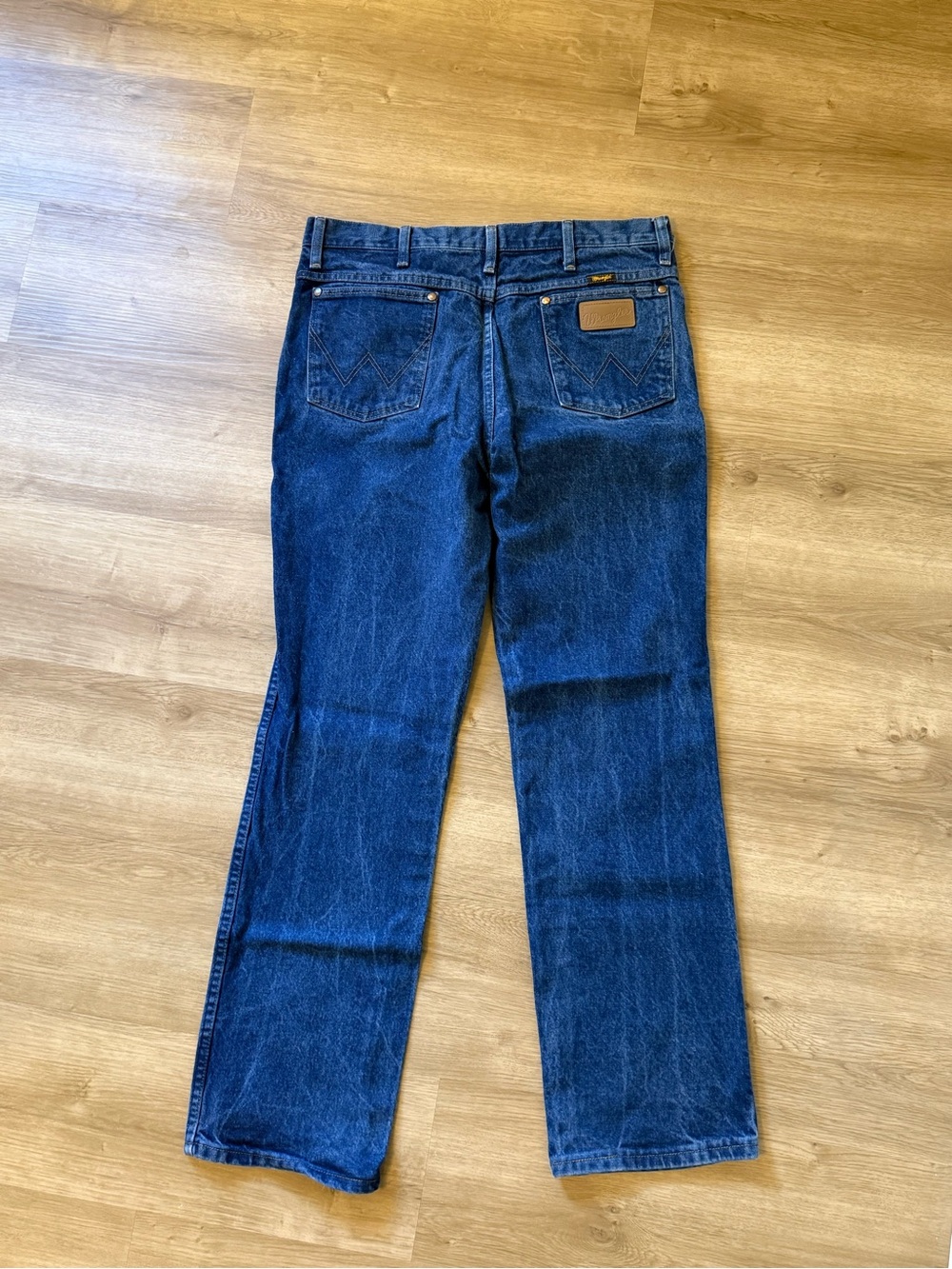 Wrangler Men's Straight Leg Dark Blue Denim Jeans